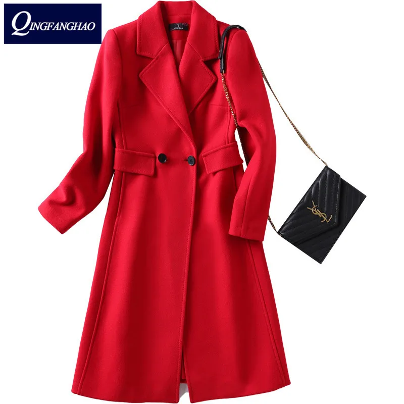 

Winter woolen suit jacket new Korean style British thick fashionable long design, popular coat