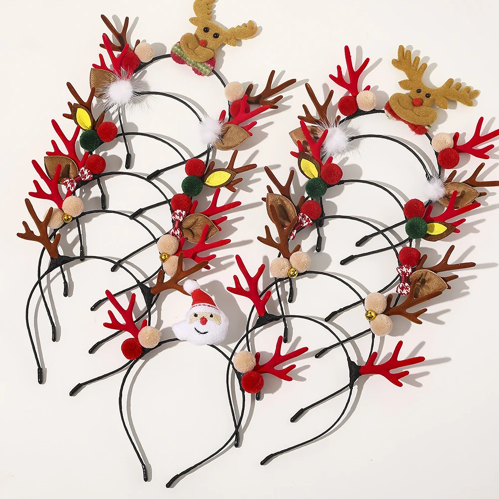 

Ruoshui Woman Girls Lovely Chirstmas Hairband Moose Headband Women Hair Accessories Head Hoop Festival Turban Cute Headwear