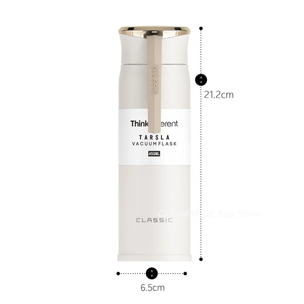

Fashion Insulated Cup Thermo Stainless Steel Vacuum Flask Portable Water Bottle Termos 450ml Travel Thermal Cup Eco-Friendly