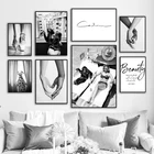 Скандинавская фигурка, Настенная картина на холсте, черно-белые европейские плакаты и принты, домашний декор, картина для гостиной