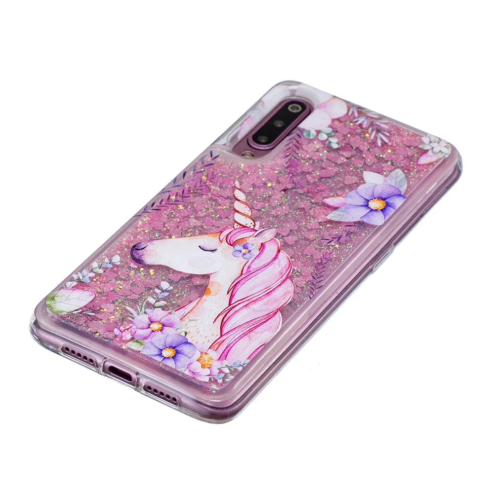 Luxury Painted Unicorn Quicksand Case Cover Shell for Xiaomi Mi 9T 9 A2 Lite A1 Pocophone F1 Redmi 7 7A 6 6A 5 5A Note 7 5 6 Pro