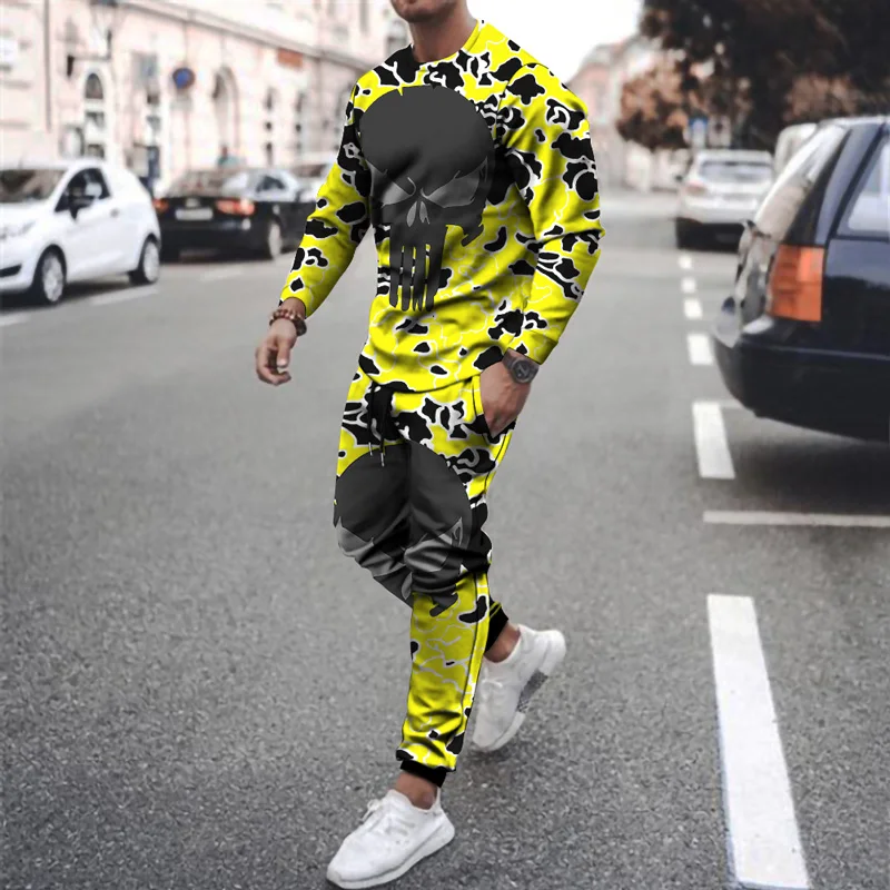 

Two piece men long sleeve t-shirt summer hip-hop men's 3D T-shirt new printing pattern long-sleeved casual fashion sports