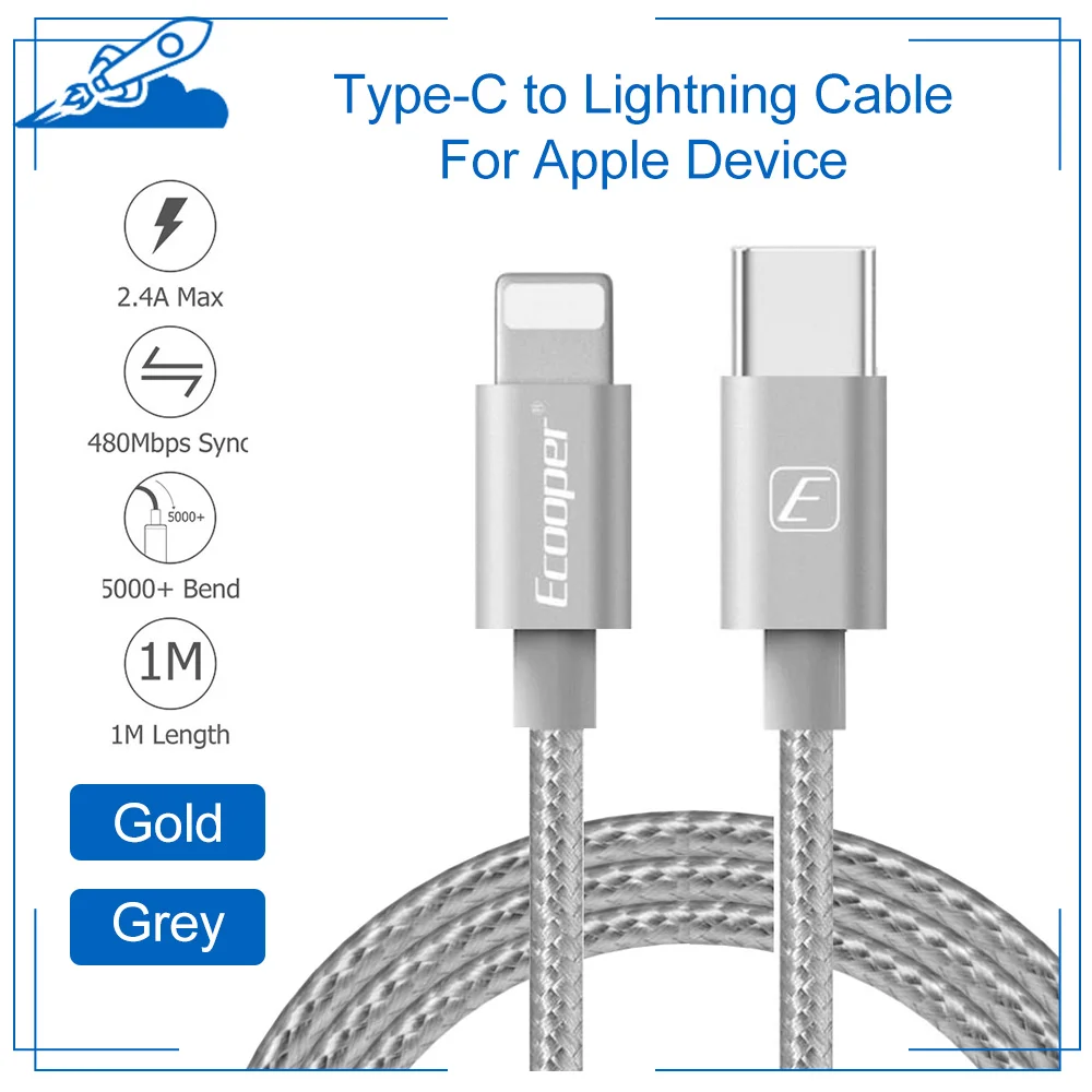 

Кабель зарядный Ecooper USB Type-C для iPhone 6 X XS XR 11 ProMax 8P с коробкой