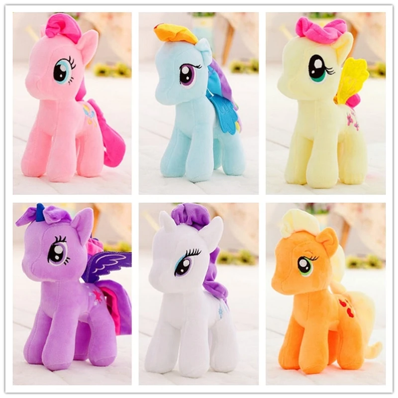 

25/30cm My The Pony Horse Plush Toy Cartoon Anime Equestria Image Rainbow Color Unicorn Pony Claw Machine Doll Gift For Kids