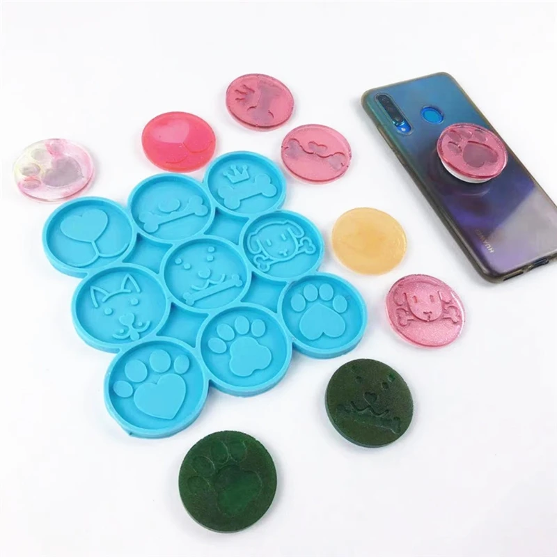 

Mobile Phone Holder Back Sticker Decorations Epoxy Resin Mold Cellphone Stand Mounts Casting Silicone Mould DIY Crafts Home Deco