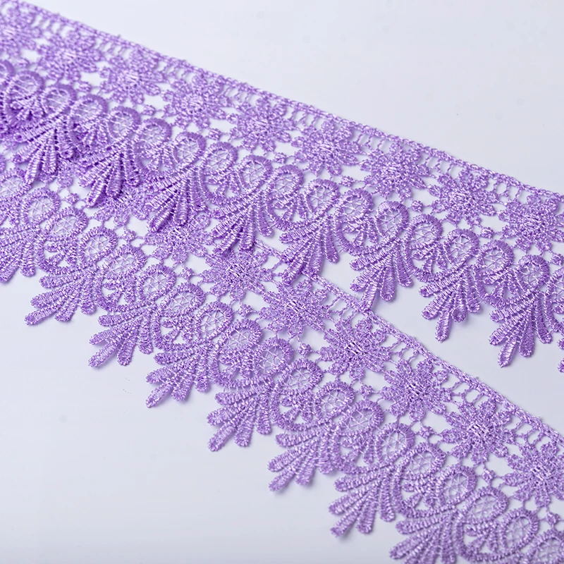 Вышитая кружевная ткань Cusack 2 ярда 8 см Обрезанные ленты для одежды отделка из