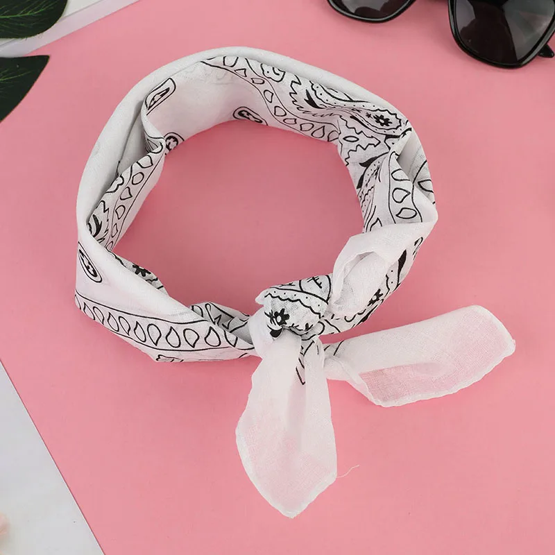 Outdoor Cool Activities Riding Collar Cute Women Print Bandana Scarf Square Head Scarf Female Motorcycle Headwear