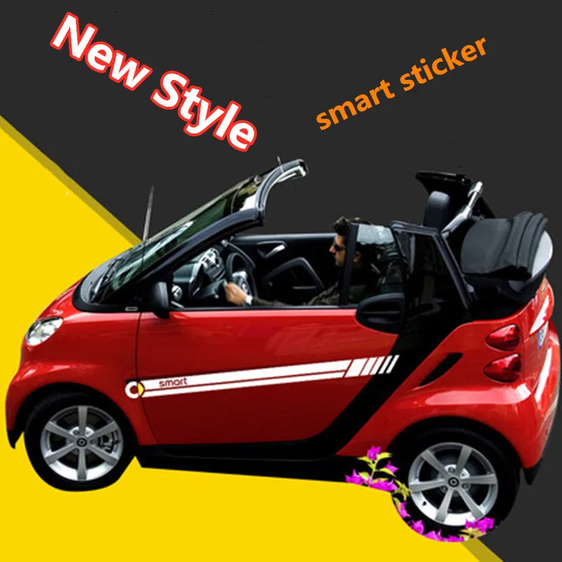 2 шт. Стайлинг автомобиля боковая юбка Полоска наклейки для графика Smart Fortwo 453 451 450
