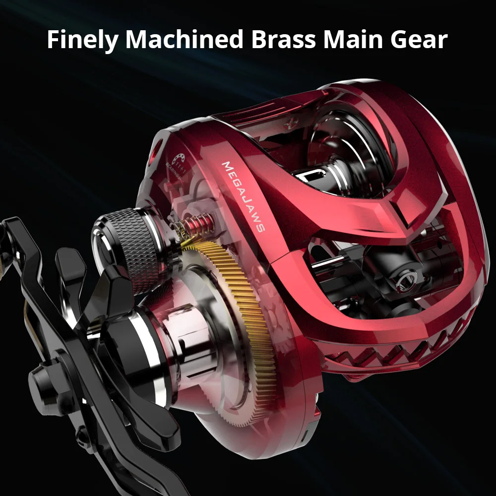 

KastKing MegaJaws Baitcasting Reel Max Drag 8KG 11+1 BBS Fishing Reel with 4 Gear Ratios from 5.4:1 to 9.1:1 Fishing Coil