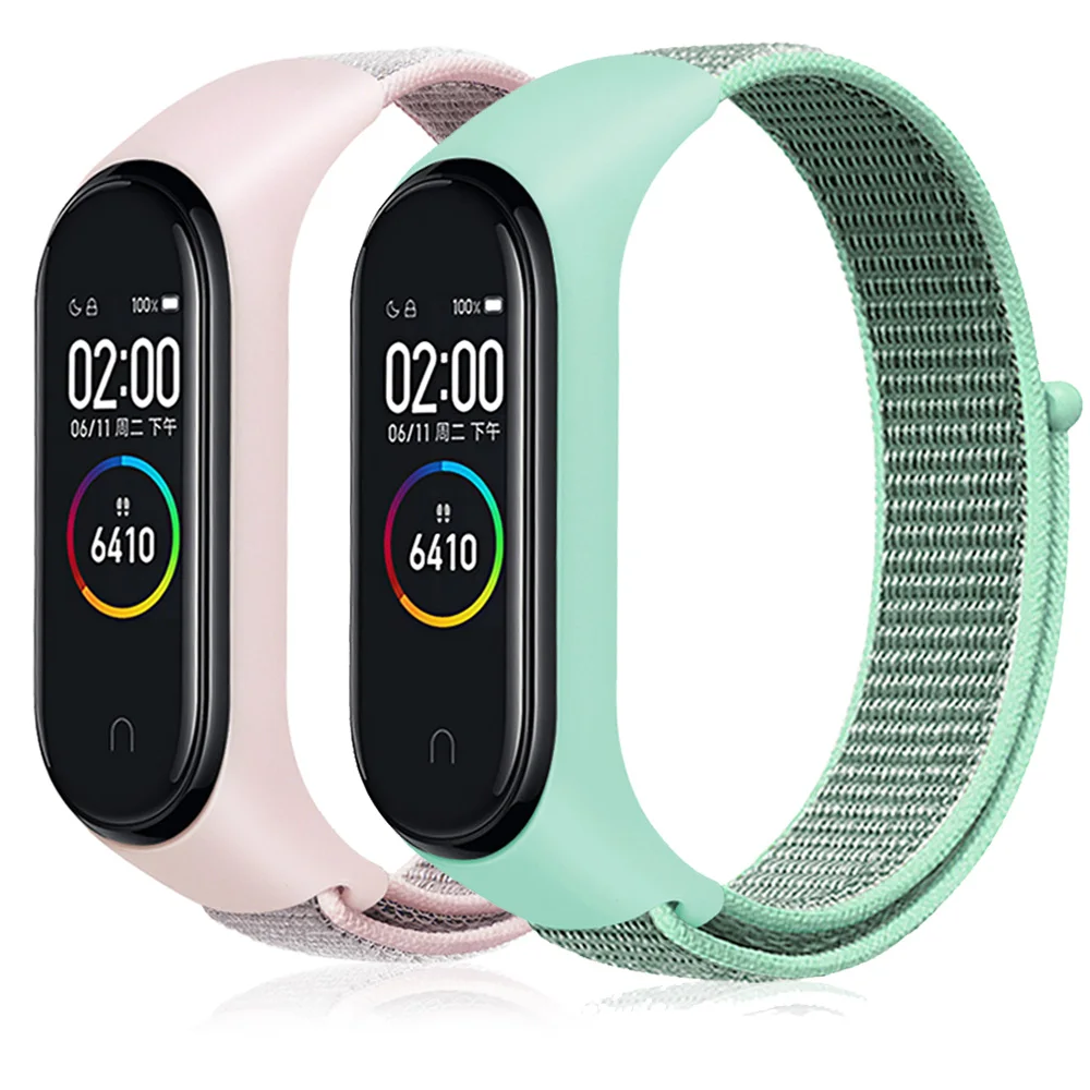 Нейлоновый ремешок для xiaomi mi band 4 браслет NFC смарт-часы замена xiaomi mi band 3 цветной Ремешок Браслет против потери