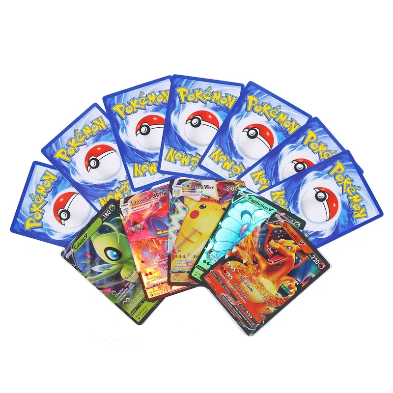 Карты Pokemon V Vmax GX MEGA TAG 10-300 шт. французская версия Боевая карта команды EX детский