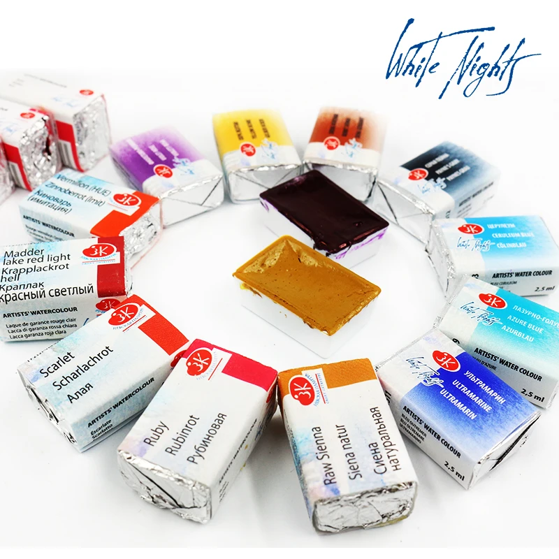 Однотонная Акварельная краска для русских белых ночей акурелы одноцветная