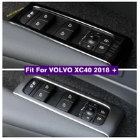 car accessories inner door armrest window lift button panel cover trim fit for volvo xc40 2019 2022 silver black brushed