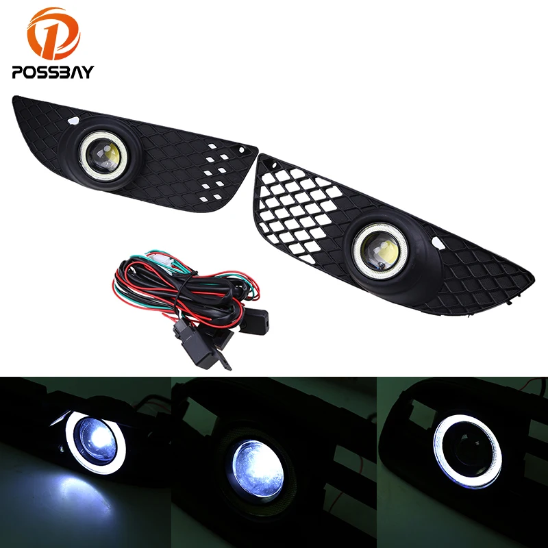 Противотумансветильник фары POSSBAY ангельские глазки с линзами для Mitsubishi Lancer 2008-2012