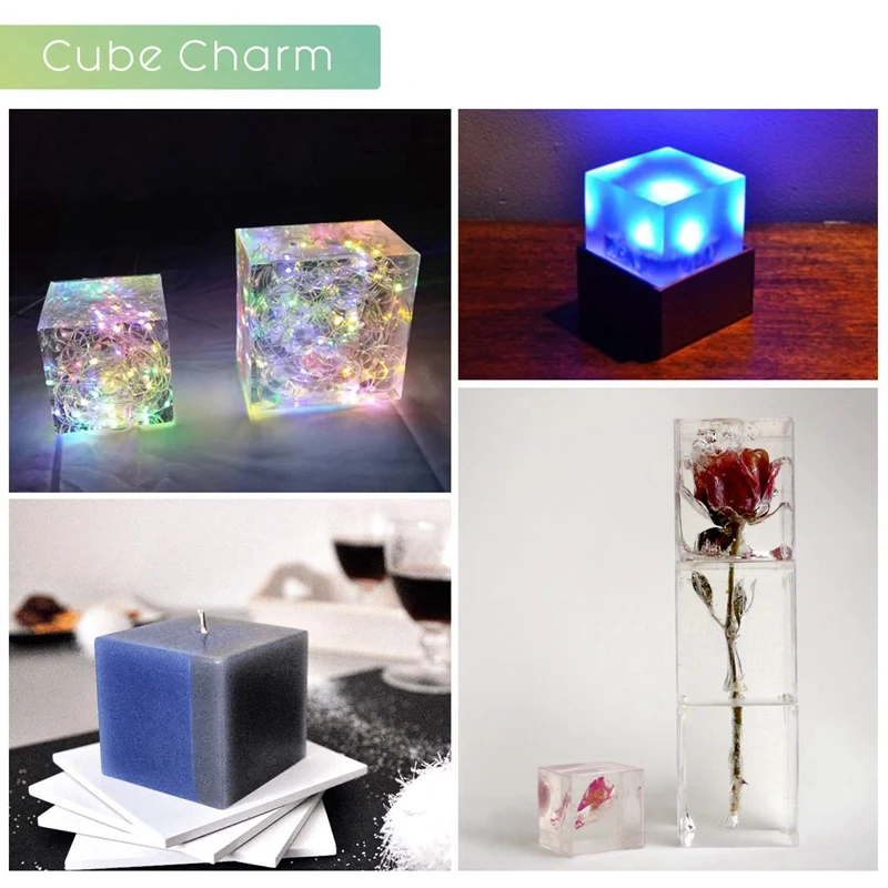 

Square Resin Silicone Mold Resin Cube Molds, Silicone Molds For Resin Epoxy Molds For Jewelry ic Cube Paperweight Specimen Ma