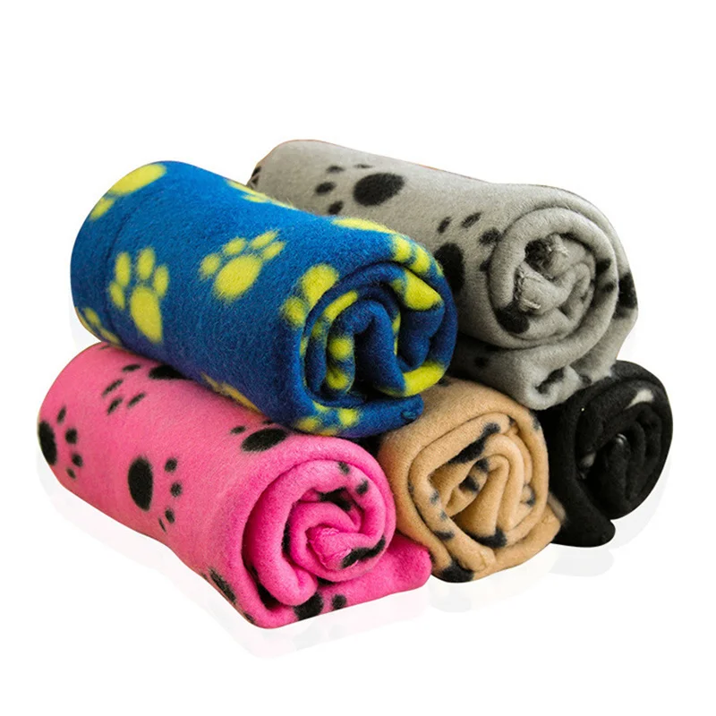 

Paw Print Dog Blanket Soft Warm Dog Cat Bed Mat Puppy Dogs Sleeping Blankets Bath Towel For Small Medium Large Dogs Cats Pug
