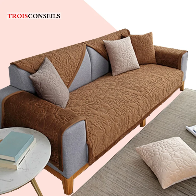 

Зимние Бархатные чехлы для дивана в гостиную, L-образный утолщенный плюшевый чехол для дивана, мягкое полотенце для дивана, полотенце для сп...