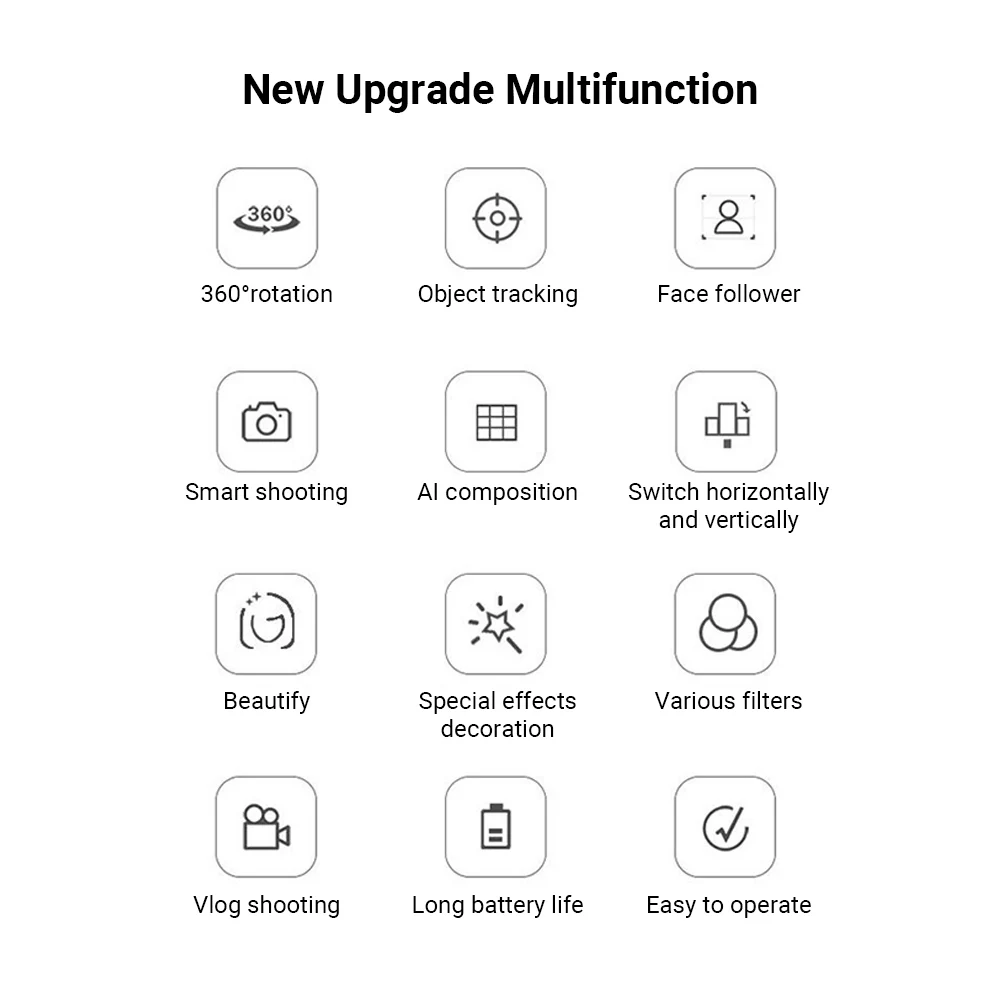 

Auto Smart Shooting Selfie Stick 360 Object Tracking Holder All-in-one Rotation Face Tracking Camera Phone Holder