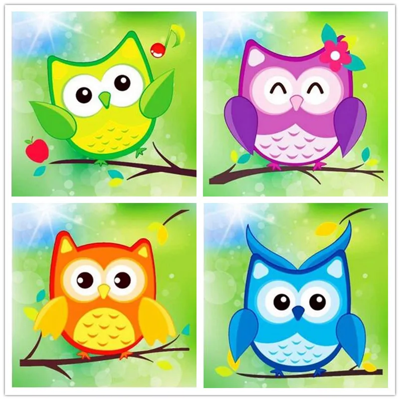 

DIY 5D Animal Diamond Painting Kit Mosaic Owl" Diamond Embroidery Full Diamond Cross Stitch Home Decoration
