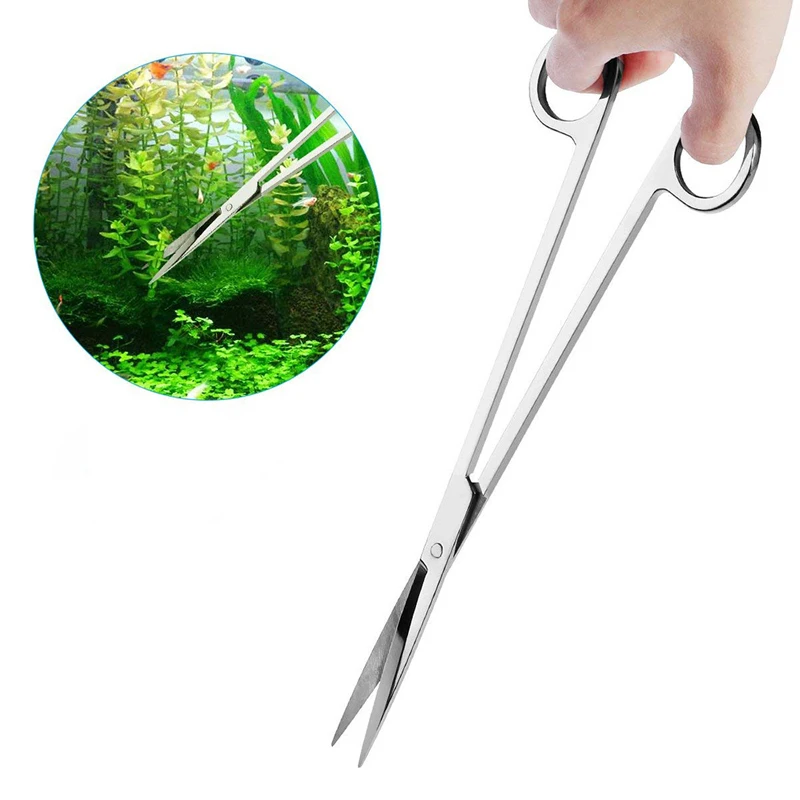 Silver Aquarium Accessoires Tools Set Plants Tweezers And Scissors Grass Stainless Steel Cleaning Modification | Дом и сад