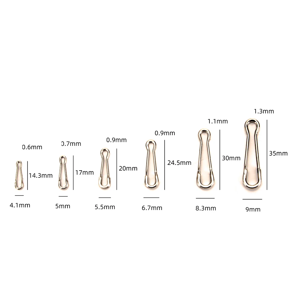 20Pcs Stainless Steel Bass Carp Fishing Snap Swivel Hook Connector Lures Clips For Fishhook Lure Accessories | Спорт и развлечения