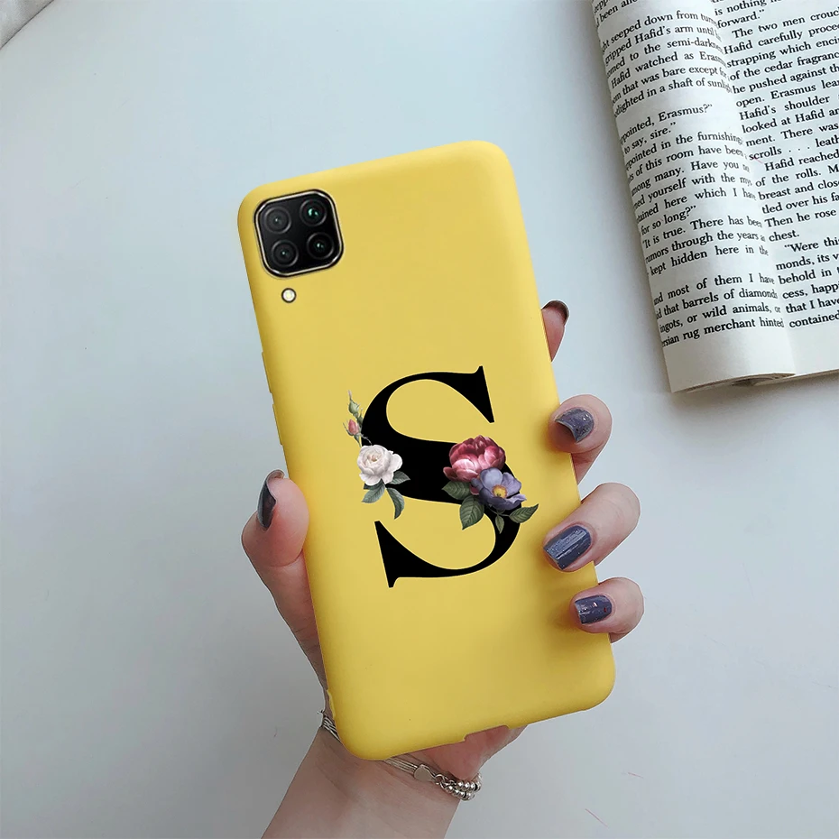 Чехол для телефона Huawei P40 Lite мягкий силиконовый чехол-накладка с буквами и