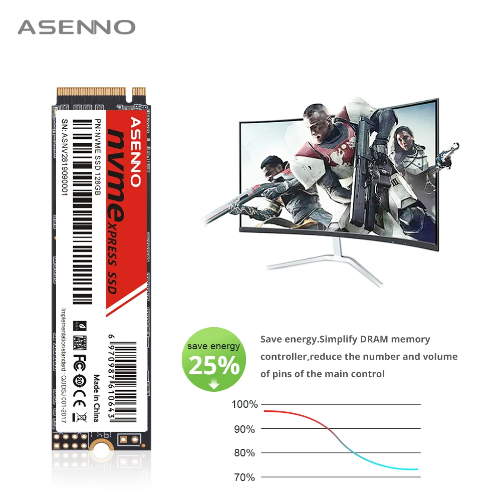 Жесткий диск Asenno M.2 ssd M2 1 ТБ PCIe NVME 120 ГБ 240 500 Гб Твердотельный накопитель 2280