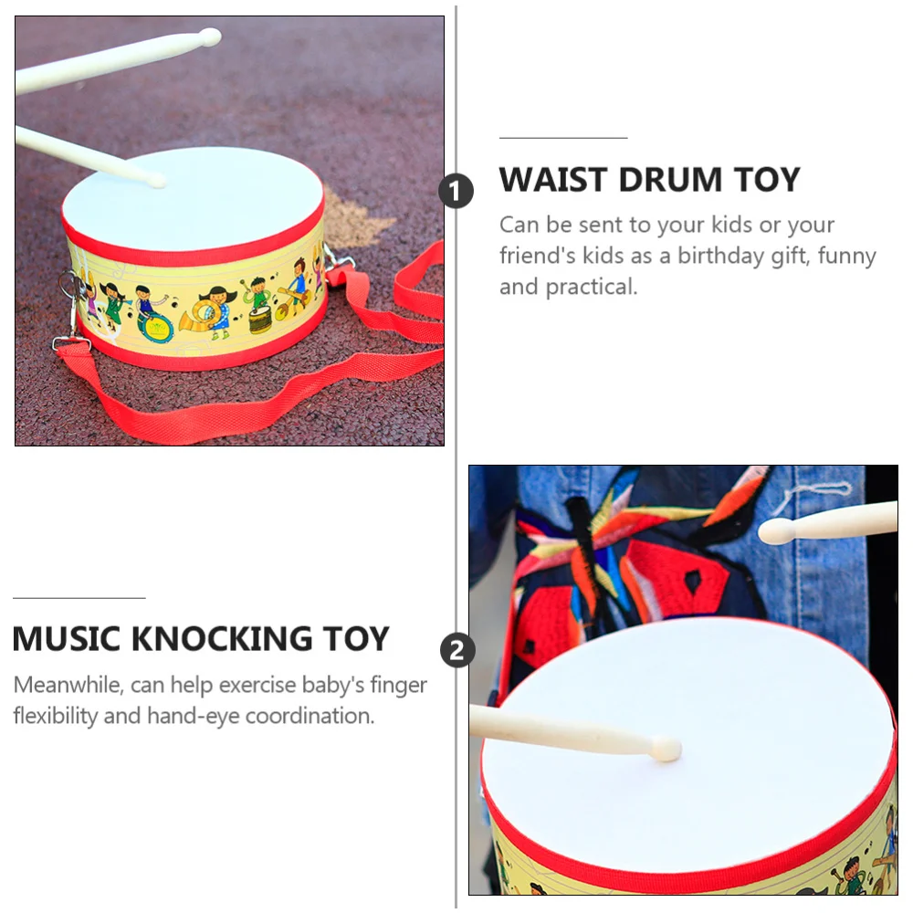 

Wooden Drum Baby Musical Instrument Cartoon Kid Percussion Drum