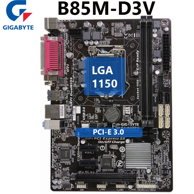 Б/у GIGABYTE GA B85M D3V материнская плата 100% оригинальный B85 гнездо LGA1150 DDR3 16 Гб Intel
