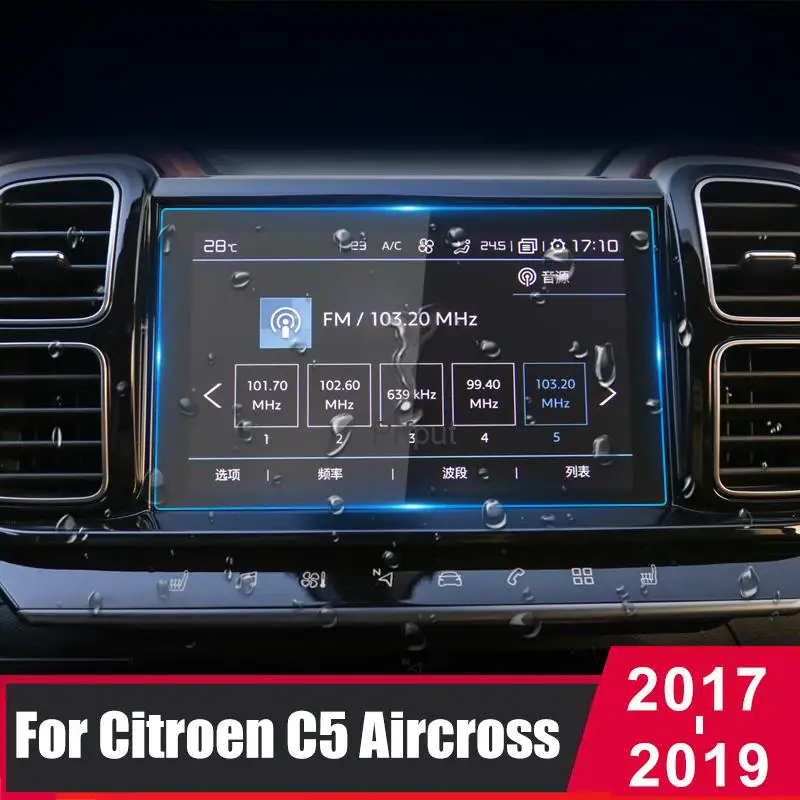 

For Citroen C5 Aircross 2017 2018 2019 2020 Tempered Glass Car Navigation Screen Protector LCD Touch Display Screen film