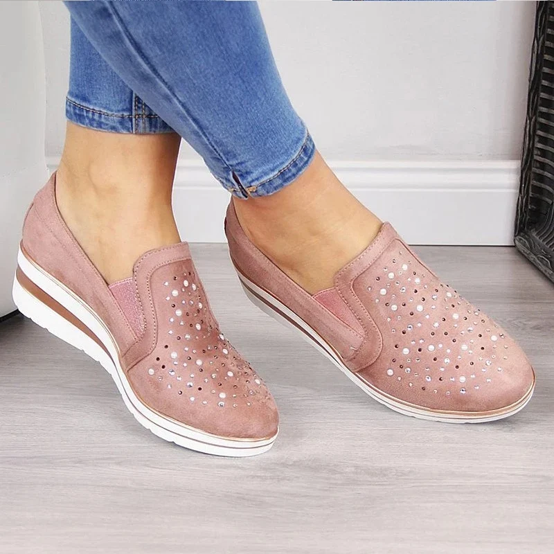 Shose Woman 2019 Casual Women Comfortable Slip-on Sneaker Shoes Wedge Heel Breathable For Hiking Beach Zapatos De Mujer | Обувь