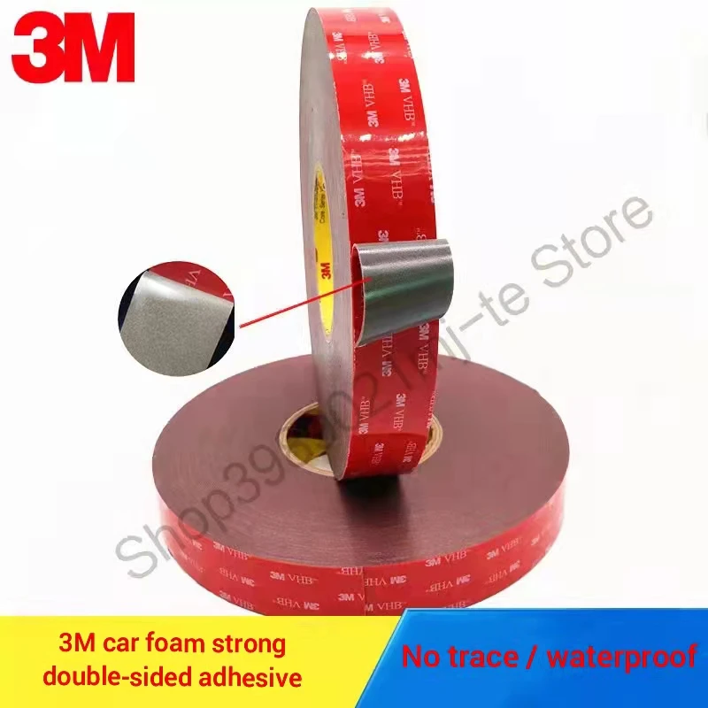 

Thickness 0.8MM 3M Double Sided Tape for Car Vhb Strong Sticky Adhesive Tape Anti-Temperature Waterproof Office Decor Household
