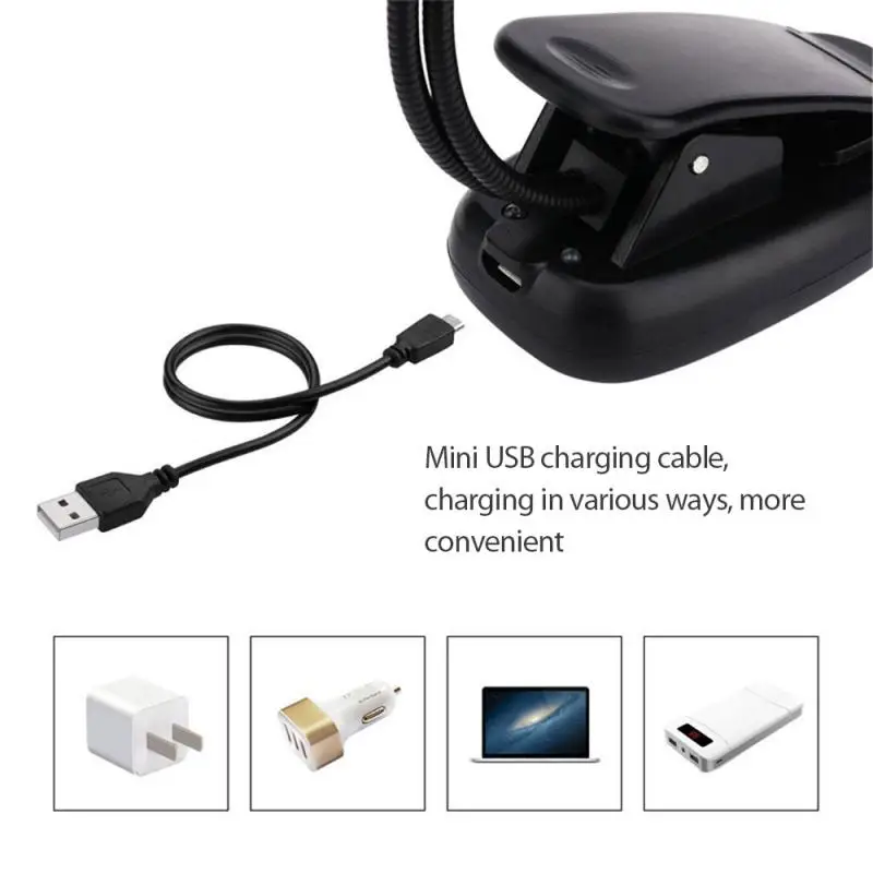 

Eye Protection Reading Night Lamp Rechargeable Clip On Desk Study Lamp Dimmable LED Night Light For Children Room Bedroom
