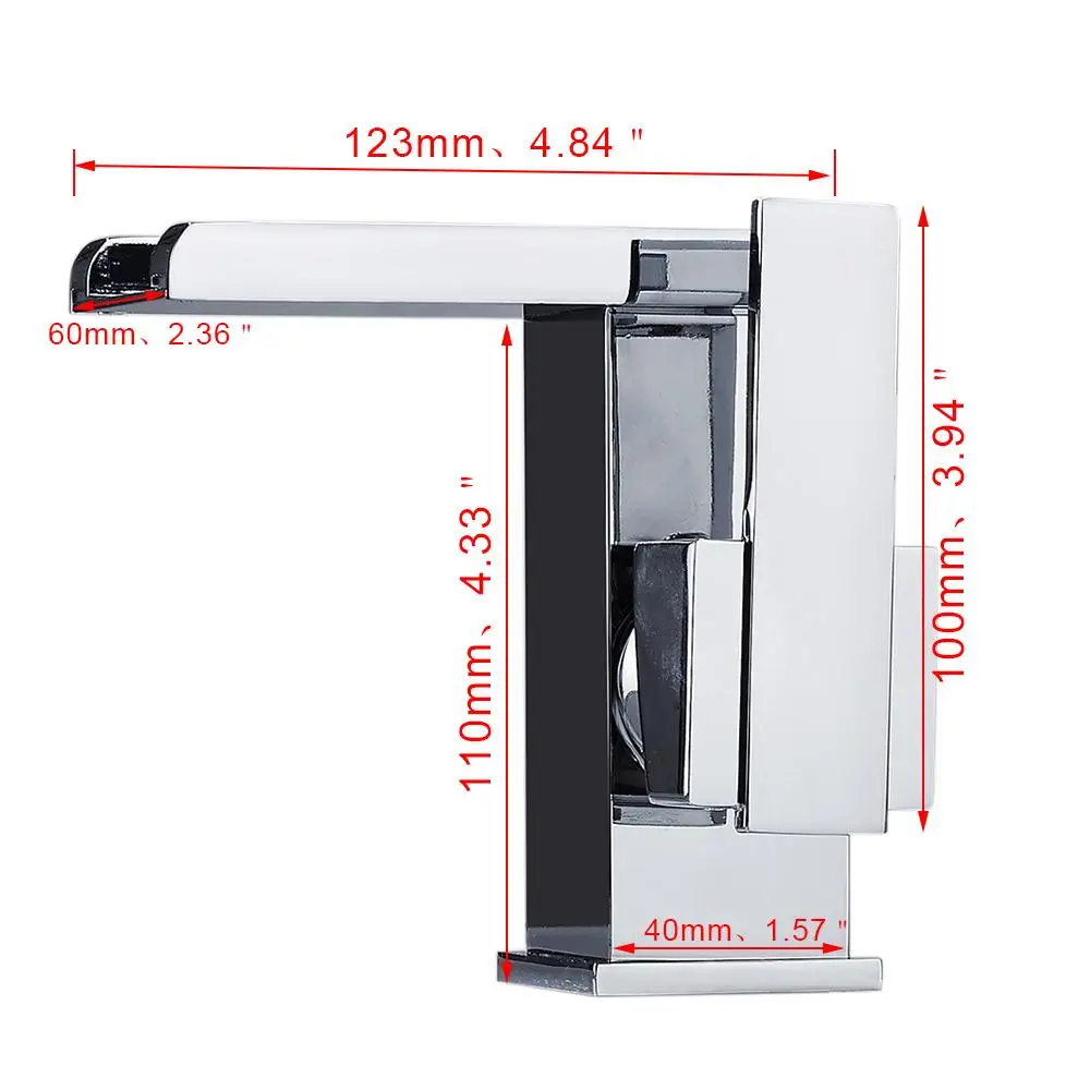 Смеситель для ванной со светодиодным датчиком температуры современный кран