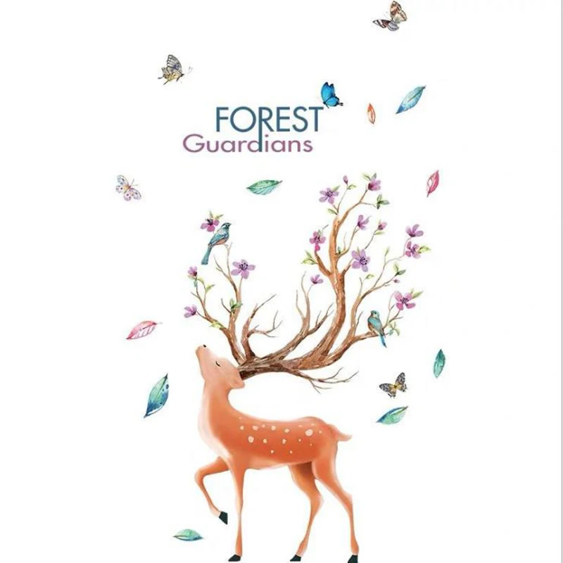 Рождественское украшение самоклеящаяся пвх настенная картина олень зеленые