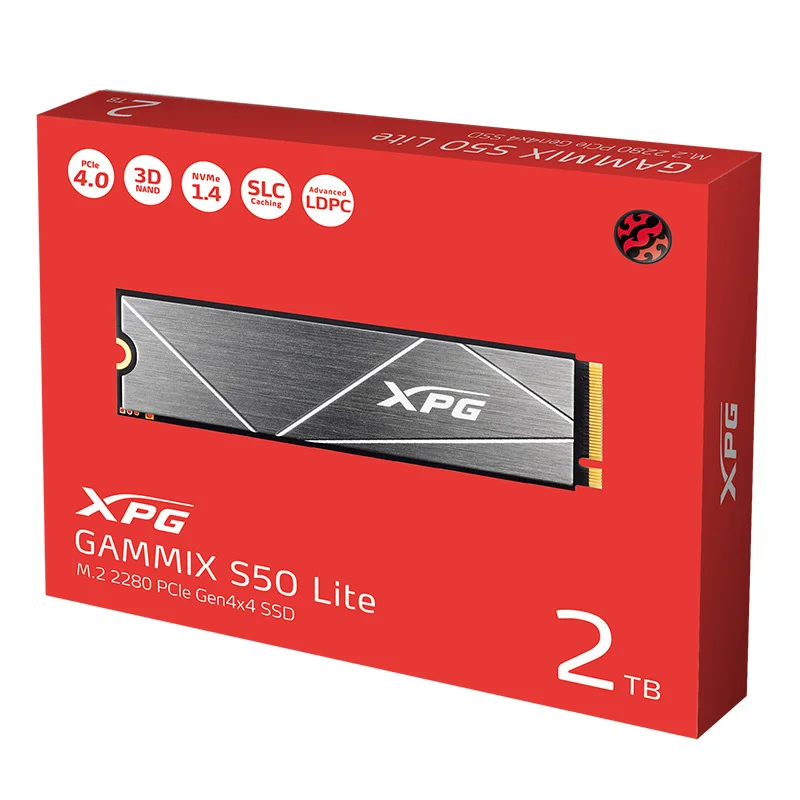 ADATA XPG GAMMIX S50 Lite PCIE GEN4X4 M.2 2280 твердотельный накопитель 1 ТБ SSD Стандартный для