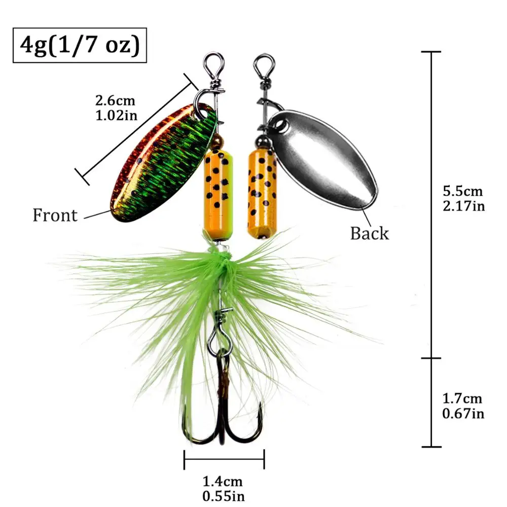Рыболовная блесна 4 шт. г Спиннер наживка металлическая ложка искусственная