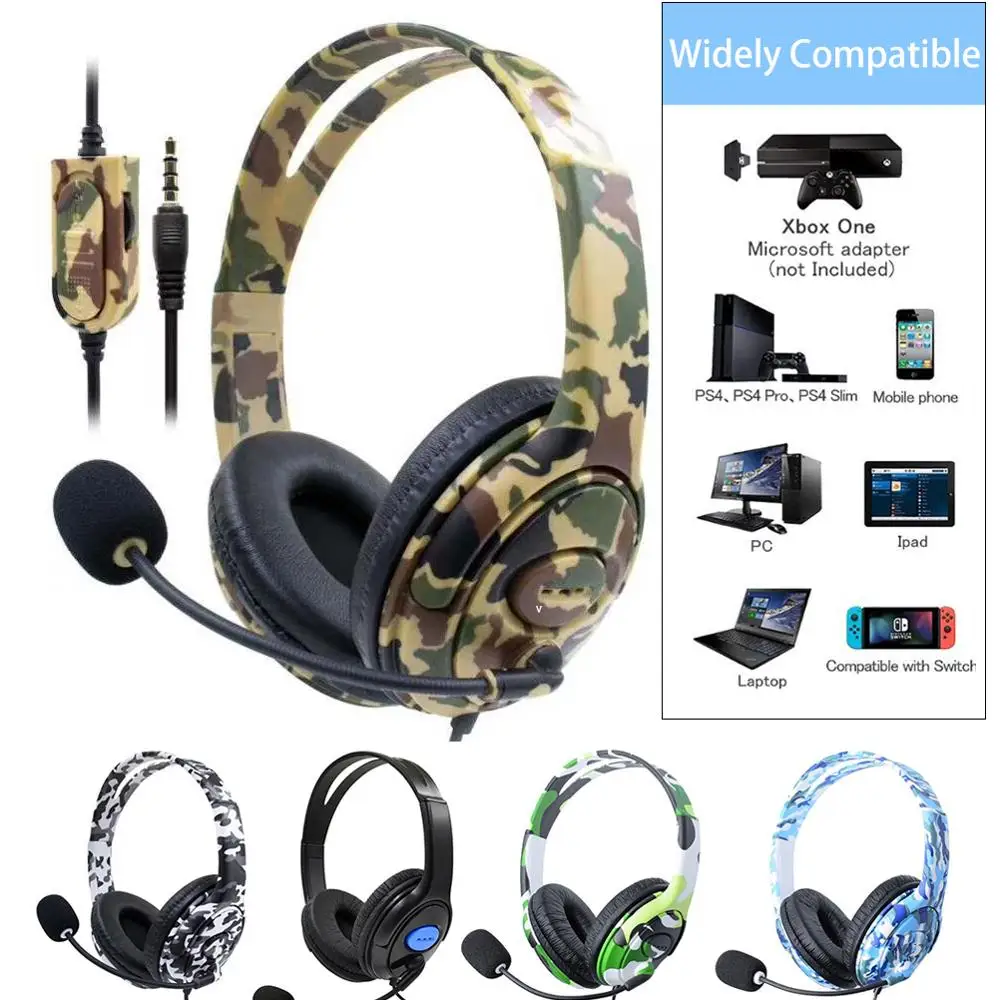 

Game Earphones Headset over-ear Wired Gaming Headphones Deep bass Stereo Casque with Microphone for PS4 new xbox PC Laptop gamer