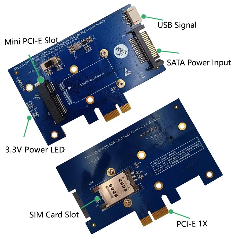Мини PCI-E беспроводная сетевая карта адаптер PCI Express для 1x с слотом sim-карты WiFi и