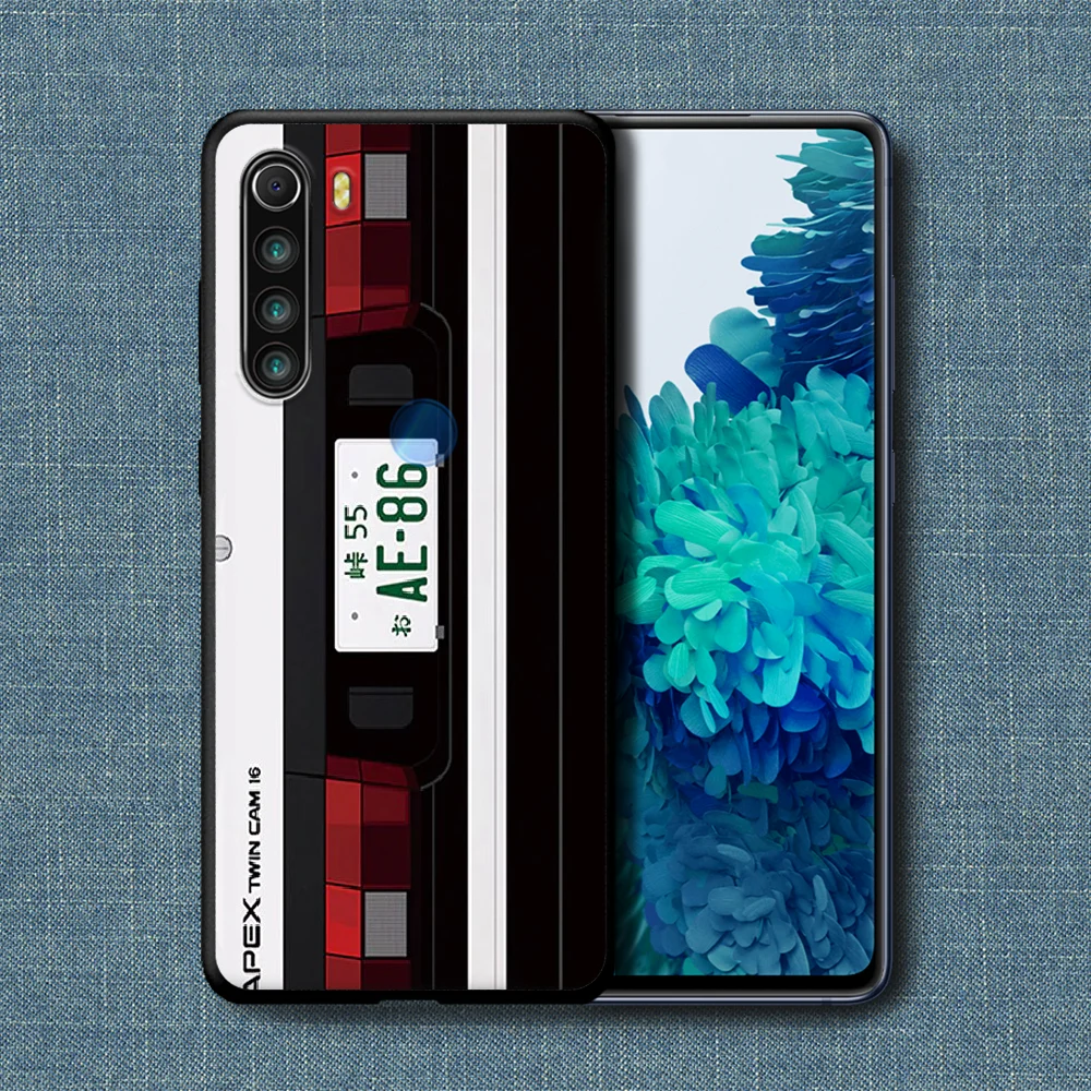 

Anime Initial D AE86 Phone Case For Xiaomi Redmi Note 7 8 8T 9 9S 4X 7 7A 9A K30 Pro Ultra black Shell Luxury Funda Fashion