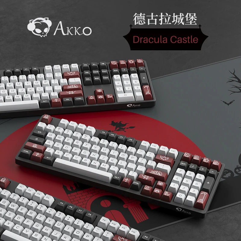 

Новая клавиатура AKKO Dracula Castle 5108S, 108 клавиши, RGB подсветка, быстрые серебряные переключатели, Проводная игровая механическая клавиатура