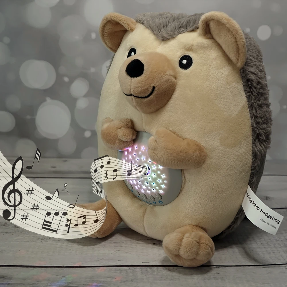 Успокаивающая (шумящий звук) белая Колыбельная Колонка + плюшевая игрушка