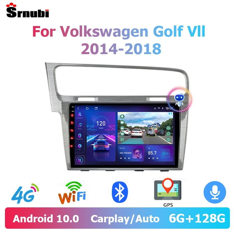

Srnubi Android 10.0 Car Vedio Radio for Volkswagen Golf Vll 2014-2018 2 Din 4G WiFi GPS Carplay Multimedia Stereo DVD Head Unit
