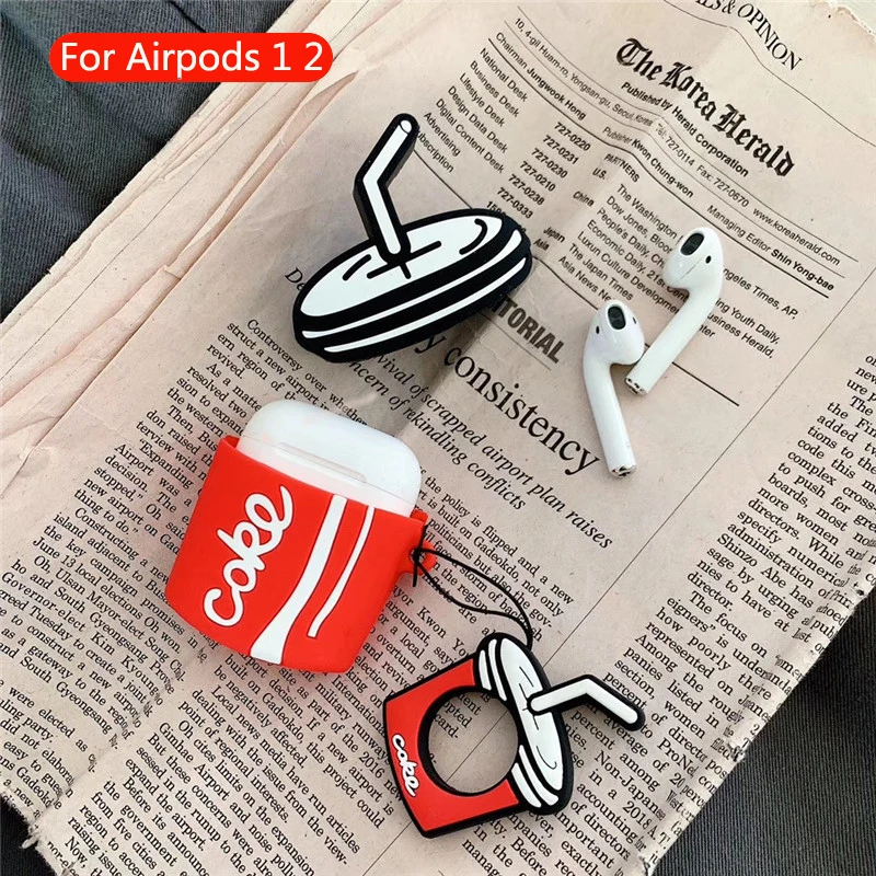 Милый беспроводной чехол для наушников с Bluetooth для apple airpods 2, силиконовая Мягкая коробка с рисунком молочного чая, аксессуары для airpods