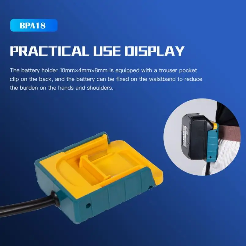 For Makita Battery Adapter Extension Cord Tools Portable Battery Extension Cable For DEWALT 18v 20v max Weight Reducer