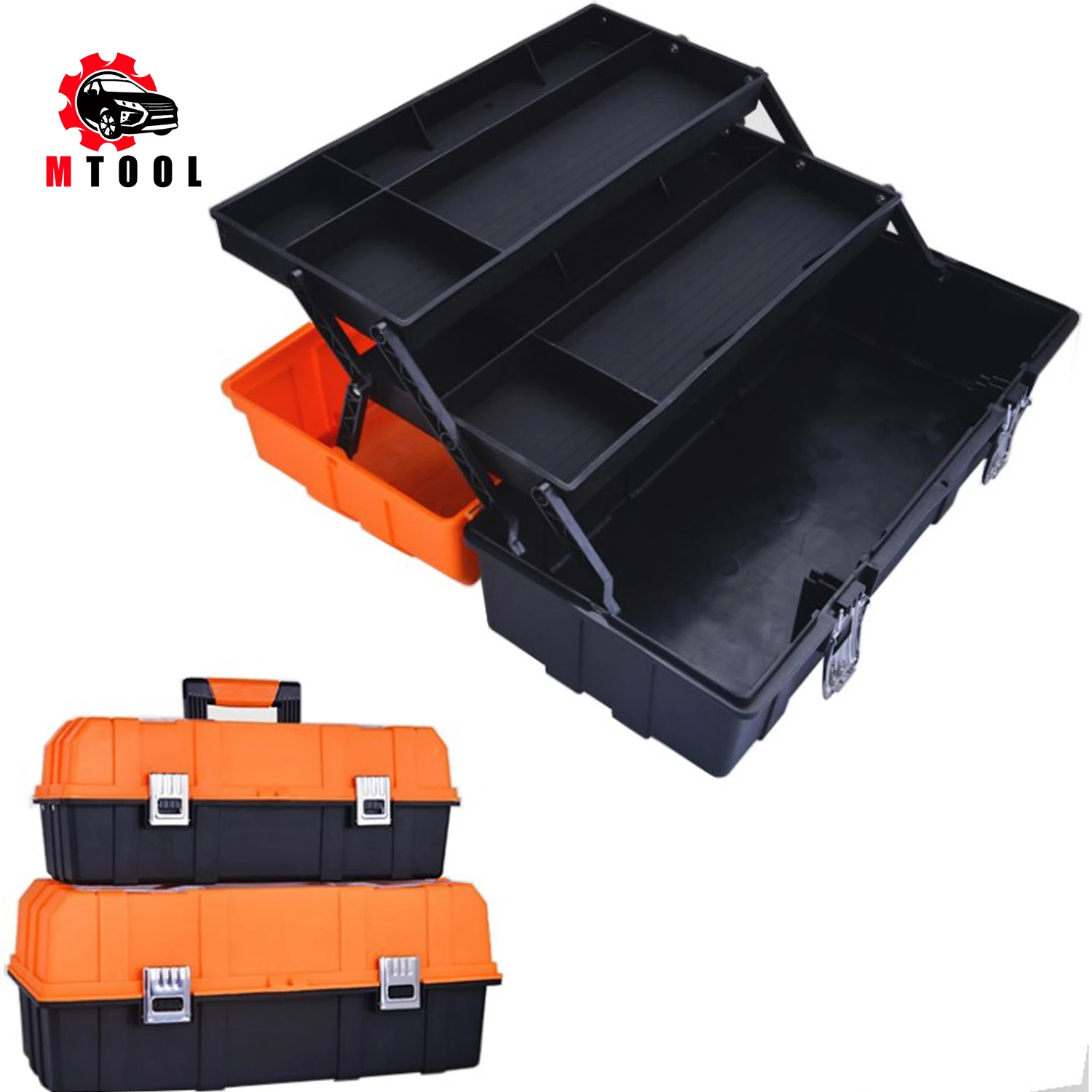 

17inch 19inch plastic tool box Multi layer storage box Hardware toolbox Home multi-function Car repair box tool container case
