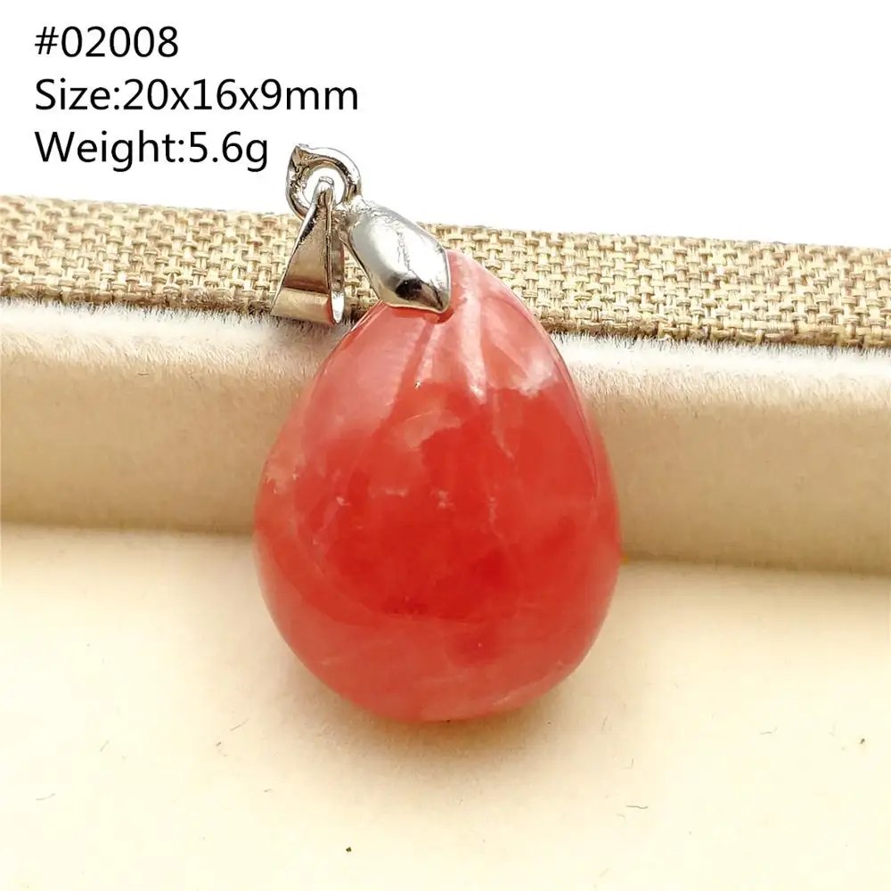 Женская подвеска из натурального розового или красного родохрозита ледяного