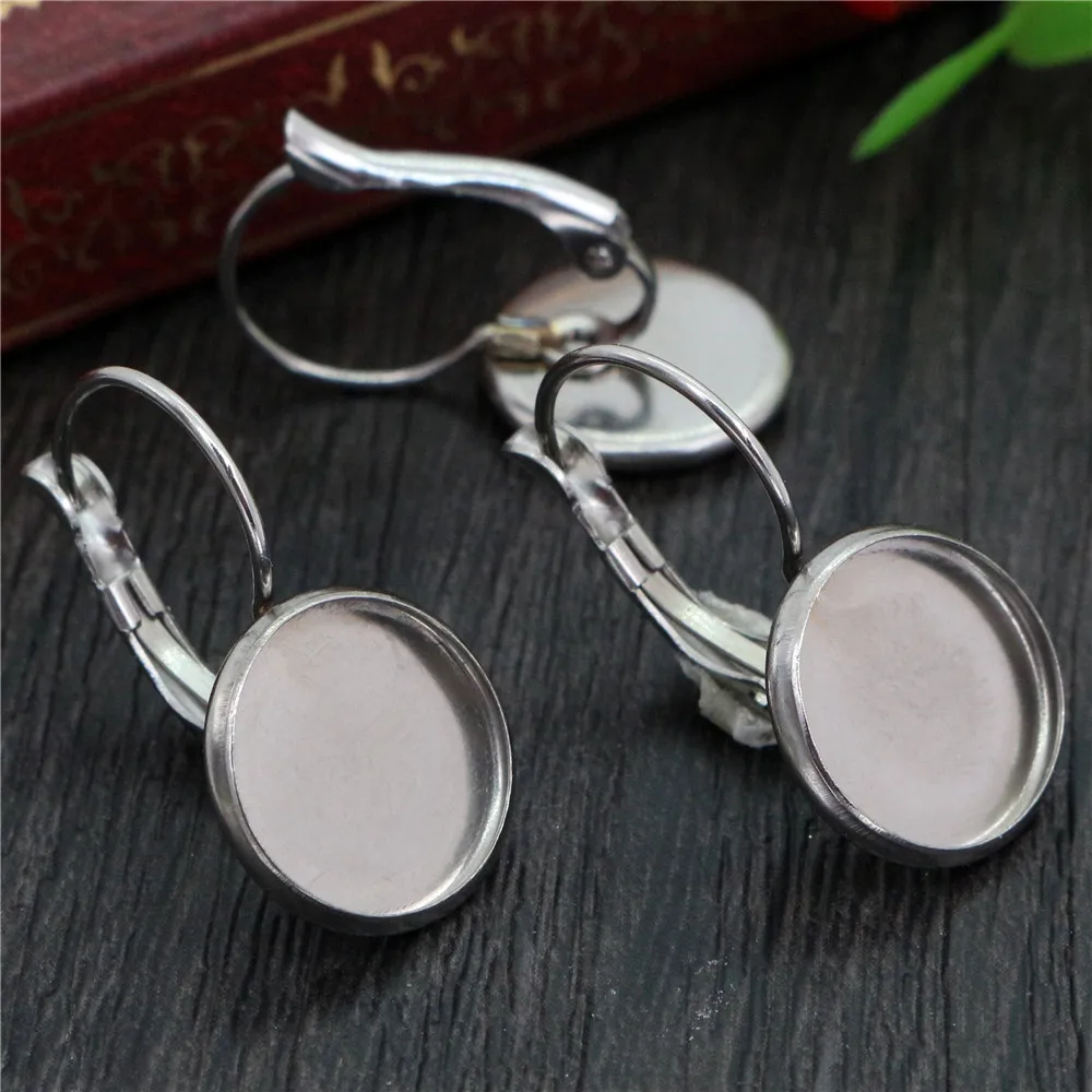 Не выцветает 6 25 мм нержавеющая сталь Французский рычаг кабошон серьга установка