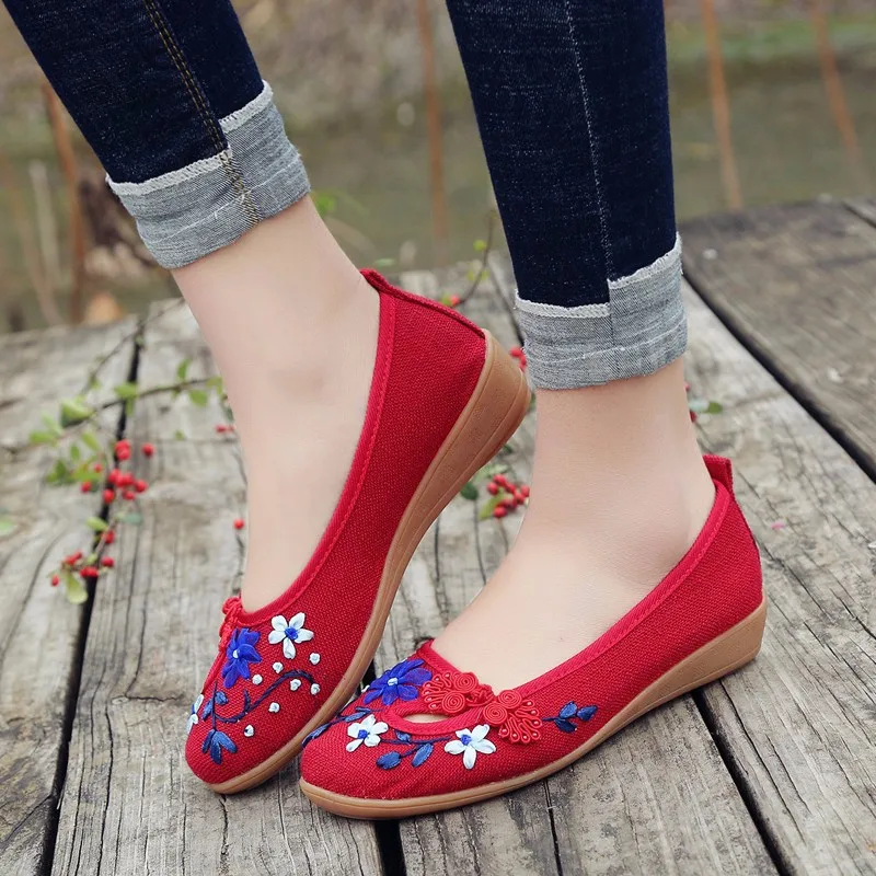 

2021 Spring and Summer New Cotton Linen Shoes Women Ethnic Style Wild Flat Single Shoes Fashion Shallow Mouth Women's Shoes
