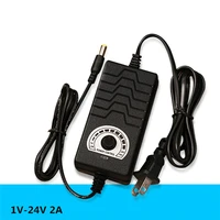hot sale 50 pcslot universal power adapter adjustable dc 1v 24v 2a multiple protection features regulated supply adatpor